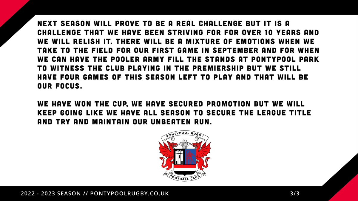 A message from head coach Leighton Jones and his coaching group.

#WeGoAgain #PromotiontoPremiership