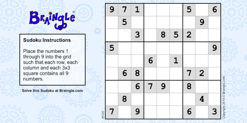 braingle's tweet photo. Braingle's Sunday Sudoku :: The average solving time for today's #sudoku #puzzle is 7.9 minutes. Can you beat this? Please reply with your time. Try it here: https://t.co/9i2UWSEKof 🧠🧩 #dailychallenge https://t.co/f1X2UZeVXT