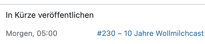 morgen <a href="/wollmilchcast/">Wollmilchcast</a>