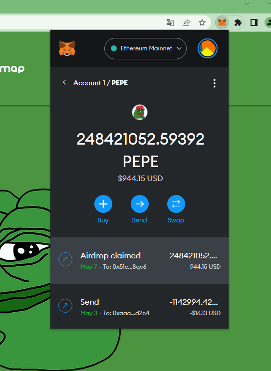 CeoEMXowr's tweet photo. 🚨 BREAKING! 🚨

$PEPE IS GOING DIABOLICAL AND I JUST MANAGED TO CLAIM $944 FROM THEIR AIRDROP????

🔗 https://t.co/Lrl0dDeOYa is their only URL, stay stafe ‼

#pepecoin #pepe $mong $sui #floki $bob $bog $ETH #Ethereum $wojak #memecoins #memecoinseason #arbitrum #aidoge #Binance https://t.co/AK5zUYwwka