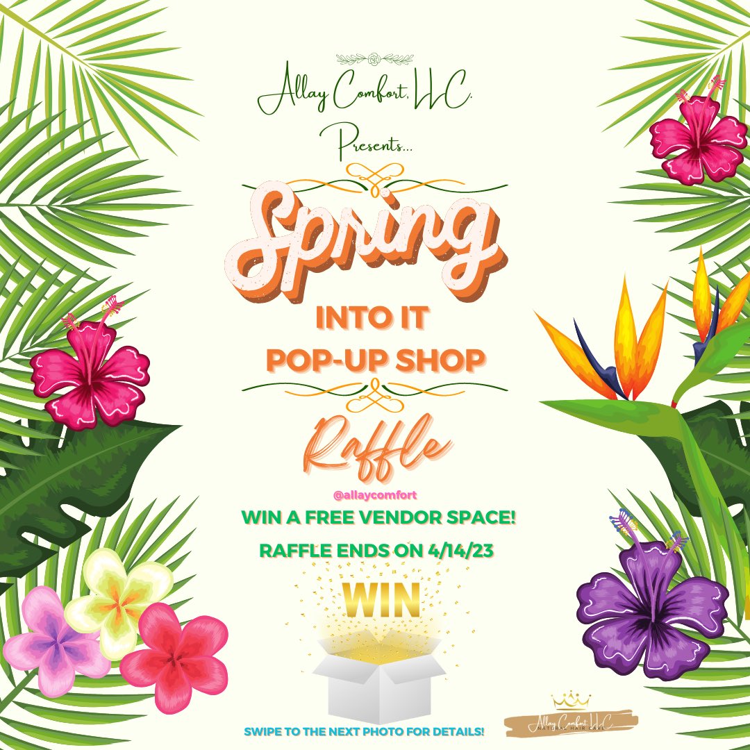 AllayComfort's tweet photo. TO ALL VENDORS!! IT’S ANOTHER QUEEN &amp; KING APPRECIATION!! 🤎👑

The steps are easyyy! 

 ✨Cashapp $2 entry fee to $AllayComfortLLC

 ✨ Follow @allaycomfort on Instagram!

✨ Repost original “Spring Into It Pop-Up Shop” Post &amp; tag 2 black owned businesses! 
 
✨ ALL DONE! ✨ https://t.co/epuEiOfouk