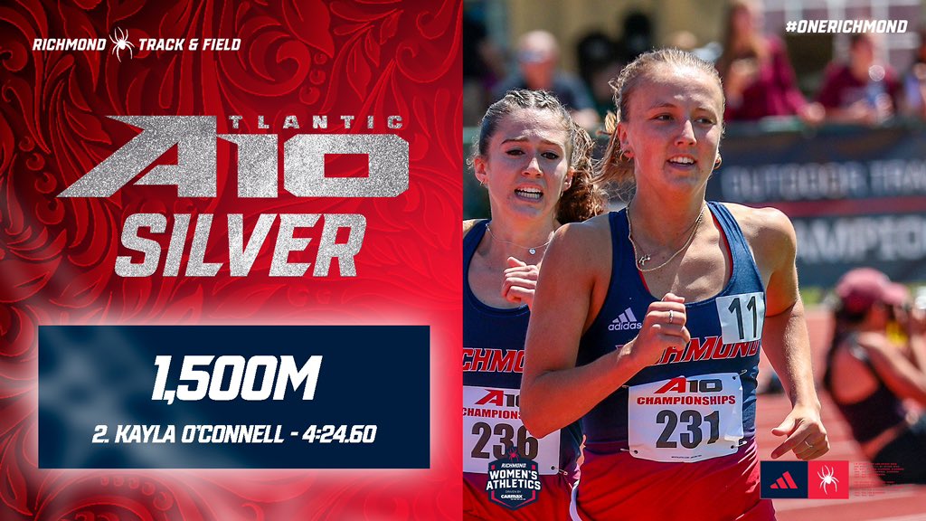 Kayla O’Connell registers a personal best 4:24.60 to win silver in the 1,500M! #OneRichmond