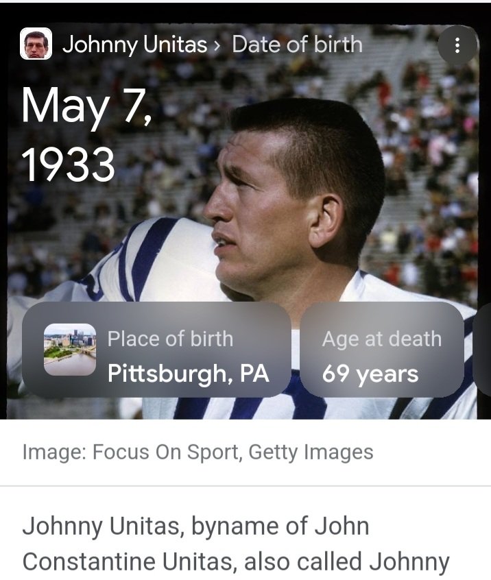 Happy birthday JOHNNY UNITAS 