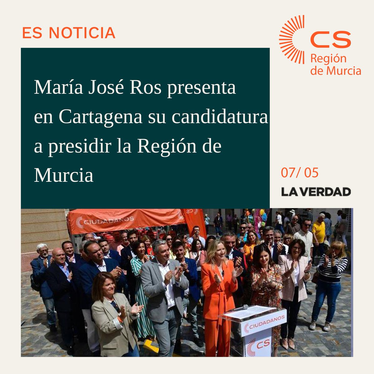 🗳️Cs presenta en #Cartagena a los 45 valientes que formarán parte de la lista de CS a la Asamblea.

🗨️ <a href="/MJoseRosOlivoCs/">María José Ros Olivo. Liberal</a> "Prometemos una auditoria externa a la CARM para hacer más eficiente la administración regional"

🗞️bit.ly/3Iacl0H

#PorNuestraRegión #PorLosTuyos