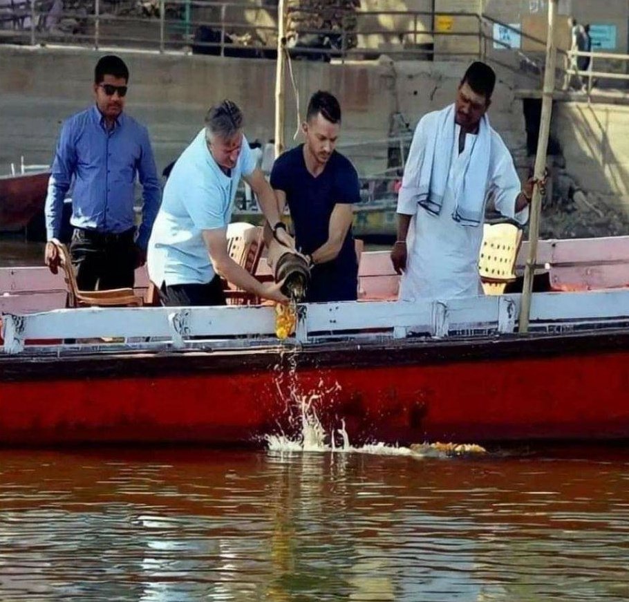 Former Aussies cricket captain Steve Waugh was at Varanasi to immerse his friend Brian's ashes.

Brian had no family and his last wish was that his last rites should be performed according to Hinduism.

We do not force anyone to change religion by showing greed or fear.