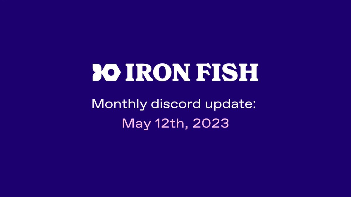 ironfishcrypto's tweet photo. Hey #IronFishCommunity — our monthly Discord event is  ⭐️ May 12th at 17:30pm UTC ⭐️

How to join?
👉 If you're already in our Discord, head here: https://t.co/85SAKK0qVB 
👉 Not a member yet? Join us! https://t.co/xWDsPhG5Ua https://t.co/5zpc8KLFbu