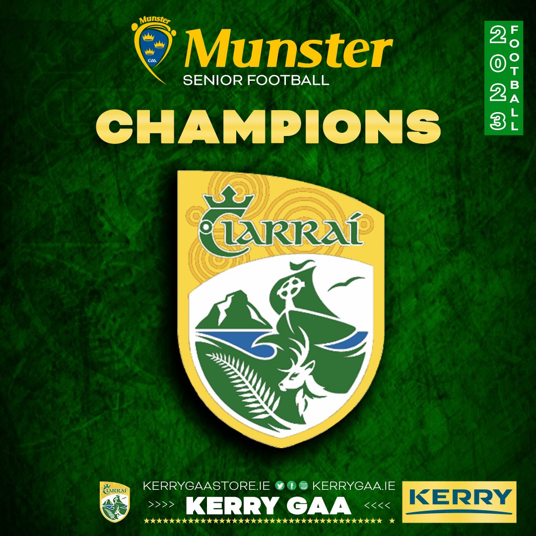Kerry_Official's tweet photo. 2023 Munster Senior Football Champions!

#WeAreKerry #CiarraíAbú https://t.co/GVRlykCMpD