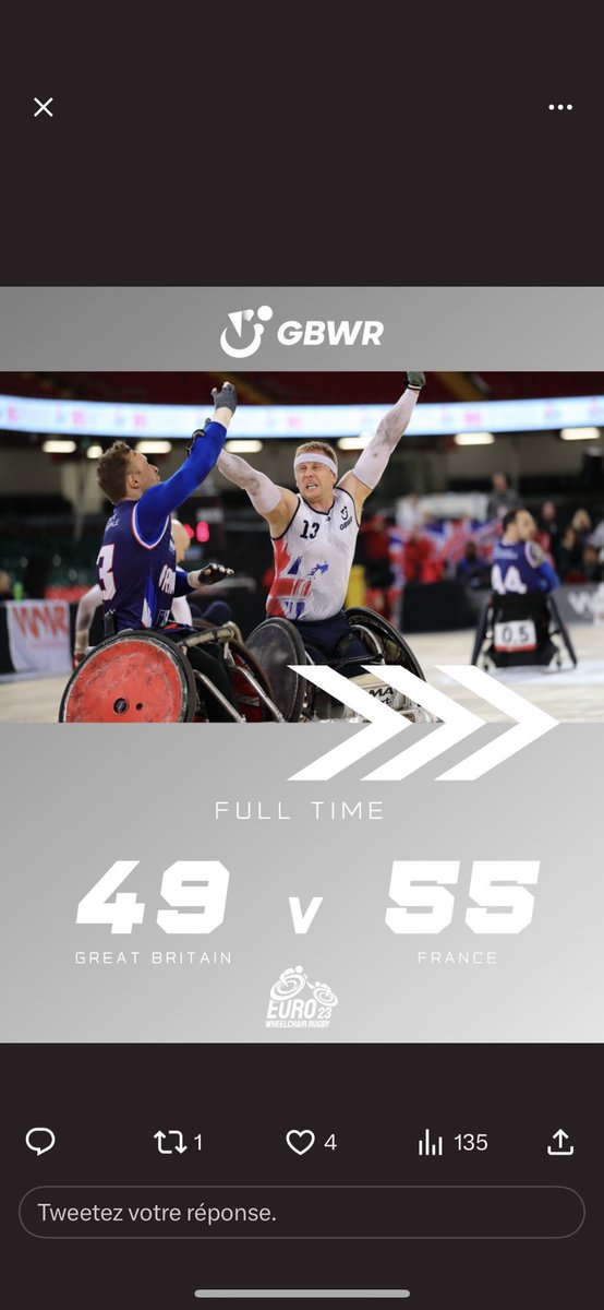 🥇L’équipe de France de rugby fauteuil emmenée par son capitaine toulousain <a href="/HivernatJ/">Hivernat Jonathan</a>  est Championne d'Europe !
De bon augure avant la Coupe du monde à l'automne 2023 puis les Jeux Paralympiques.

#euro2023wheelchairrugby
#fierté