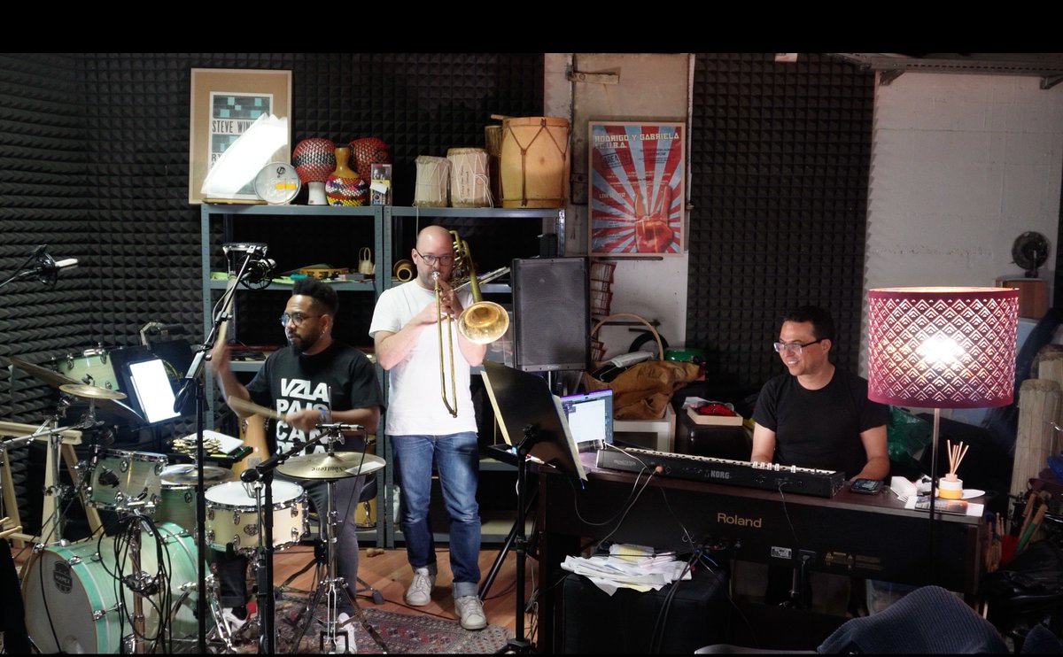 With <a href="/esanzoficial/">Edwin Sanz</a> and @samuelblasermusic for a pre-rehearsal for our Luxembourg album launch next week, we join <a href="/iracoleman/">Ira Coleman</a>  and <a href="/sowetokinch/">Soweto Kinch</a>  for the Jazz Machine festival 12th May