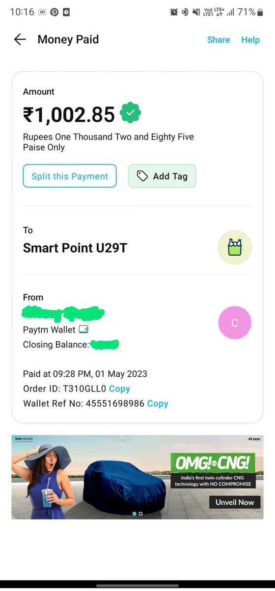Chiragnagda's tweet photo. I have done the payment of Rs 1002 at RelainceStore and There was a Cashback of upto Rs300 and Haven't Received Even a single penny as a cashback
If You Can't give the cashback you should also avoid such cheap advertisement
Worst app paytm!
Using it only For Fastag
@paytmbankcare https://t.co/BtGGGU8OqU