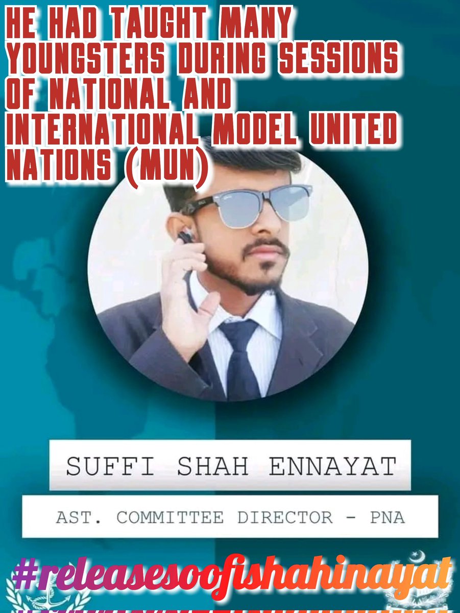Why there courts in Pakistan if the people have to suffer from there torture cells and dark rooms
<a href="/antonioguterres/">António Guterres</a>
 #releasesoofishahinayat
<a href="/BBCWorld/">BBC News (World)</a> <a href="/cnni/">CNN International</a> <a href="/POTUS/">President Donald J. Trump</a> <a href="/UN/">United Nations</a> <a href="/UN_PGA/">Annalena Baerbock</a> <a href="/UNHumanRights/">UN Human Rights</a> 
SAVE SOOFI ------SAVE HIS EDUCATION