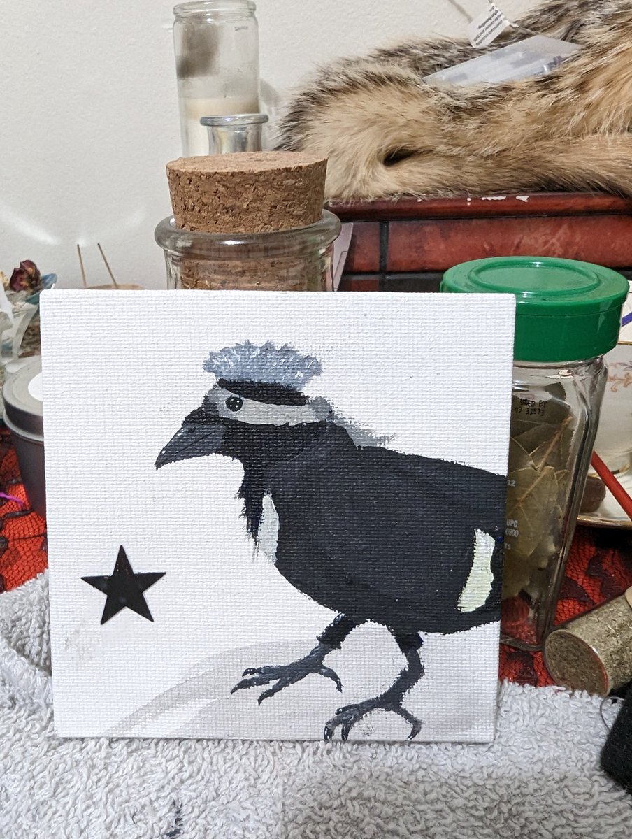 sobercorgi's tweet photo. I got to painting the other day for the first time in about ten years and painted David Crowie. https://t.co/kmrd0yV1lv