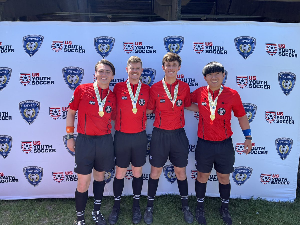 KSRefereePro's tweet photo. Congratulations to the 16U boys @KSYouthSoccer Presidents Cup final crew! #KSPresidentsCup #ClaimTheCup #KSProRef https://t.co/l7bXFGvHkH