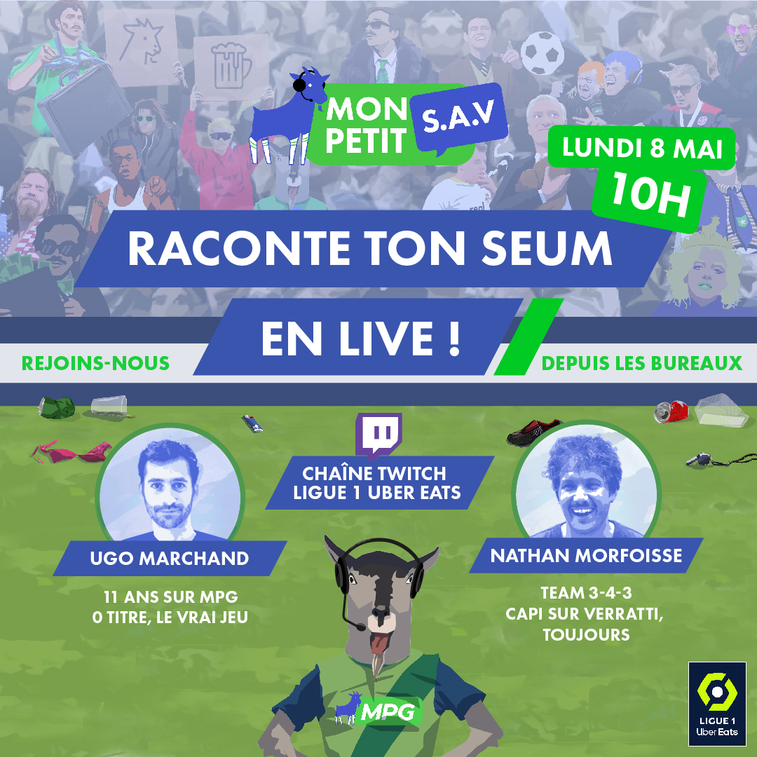 On ouvre Mon Petit SAV sur Twitch 📺

La première cellule psychologique en live pour ceux qui ont ramassé les 4⚽️ de Wahi cet aprem. 
Viens partager tes plus belles anecdotes MPG. 

🗓 Rendez-vous demain matin 10h00