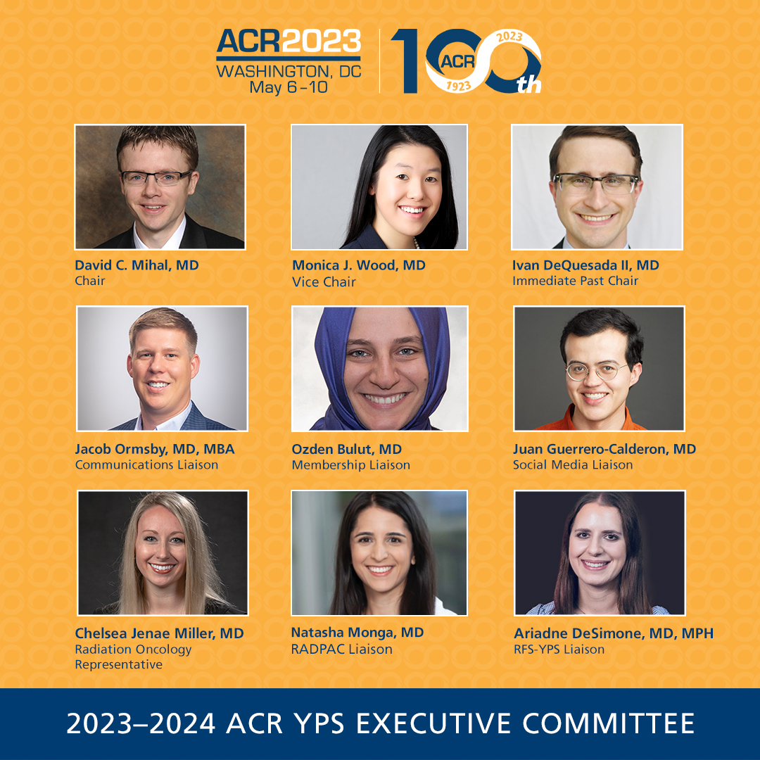 We're thrilled to announce the 2023-2024 #ACRYPS Executive Committee. 👏👏 #ACR2023 <a href="/RadiologyACR/">American College of Radiology</a>