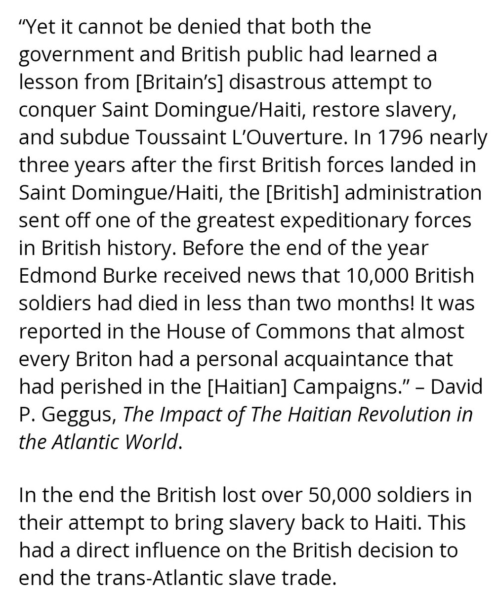 xspotsdamark's tweet photo. Not many people know that Haiti handed Britain its worst military defeat. Historians have successfully erased the British invasion of Haiti from history.  Winston Churchill called the battle of Singapore the worst defeat in British history, but that pales in comparison to Haiti. https://t.co/0qIcznPOwL