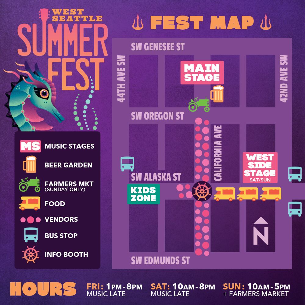 Get ready for great live music, food and craft vendors, the beer garden, the kids zone and more, as Summer Fest returns to the West Seattle Junction on July 14th, 15th & 16th!

🔗 westseattlesummerfest.com
#westseattle #wsjunction #summerfest #livemusic #familyfun #thingstodo
