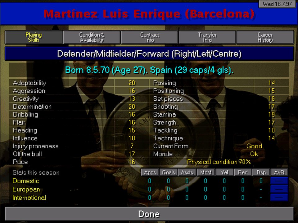  Happy birthday, Luis Enrique!

\Where do you play, Luis? Defence? Midfield? Up front?\

\Yes.\  