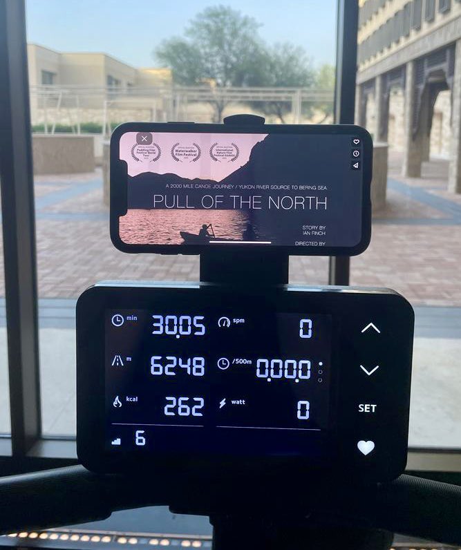 Enjoying #PullOfTheNorth by @ianefinch while doing a spot of time on the ergo / #rower after some #pilates (as recommended by @tiffanyexpat_pt and <a href="/johnastburypt/">Jermajn  skimmer</a> 

#yukon10002023 #yukon1000training #canoeingadventures #canoeingtrip #canoerace #macroadventure #yourecouk