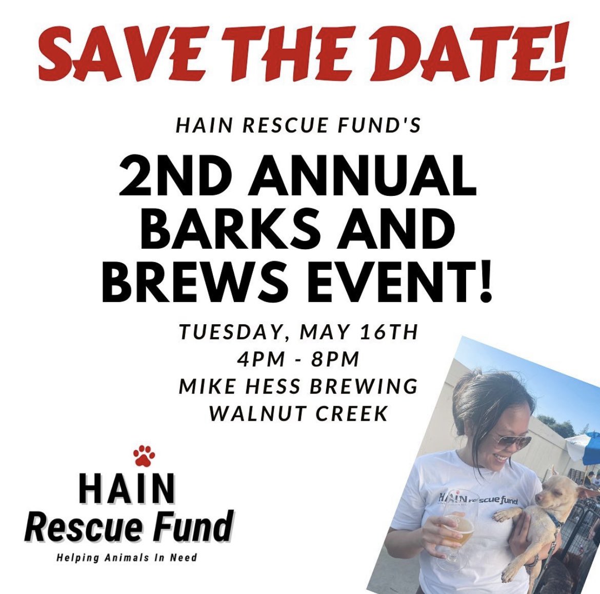 norsled's tweet photo. Come join us @MikeHessBrewing for the 2nd Annual Barks and Brews Event hosted by Hain Rescue Fund on May 16th from 4-6 pm. We will have some amazing adoptable dogs there! #AdoptDontShop #fundraiser #walnutcreek #norsledrescue #hainrescuefund #mikehessbrewing #bayarea https://t.co/nO8zizc3zZ