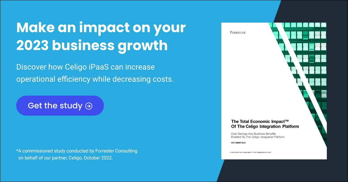 Exciting News! Forrester’s Total Economic Impact™ of Celigo’s Integration Platform is out and the results are impressive: 364% ROI and a savings of $643K over 3 years #Integration #SaaS #ROI #Productivity 

Learn more → imptr.io/7r9j