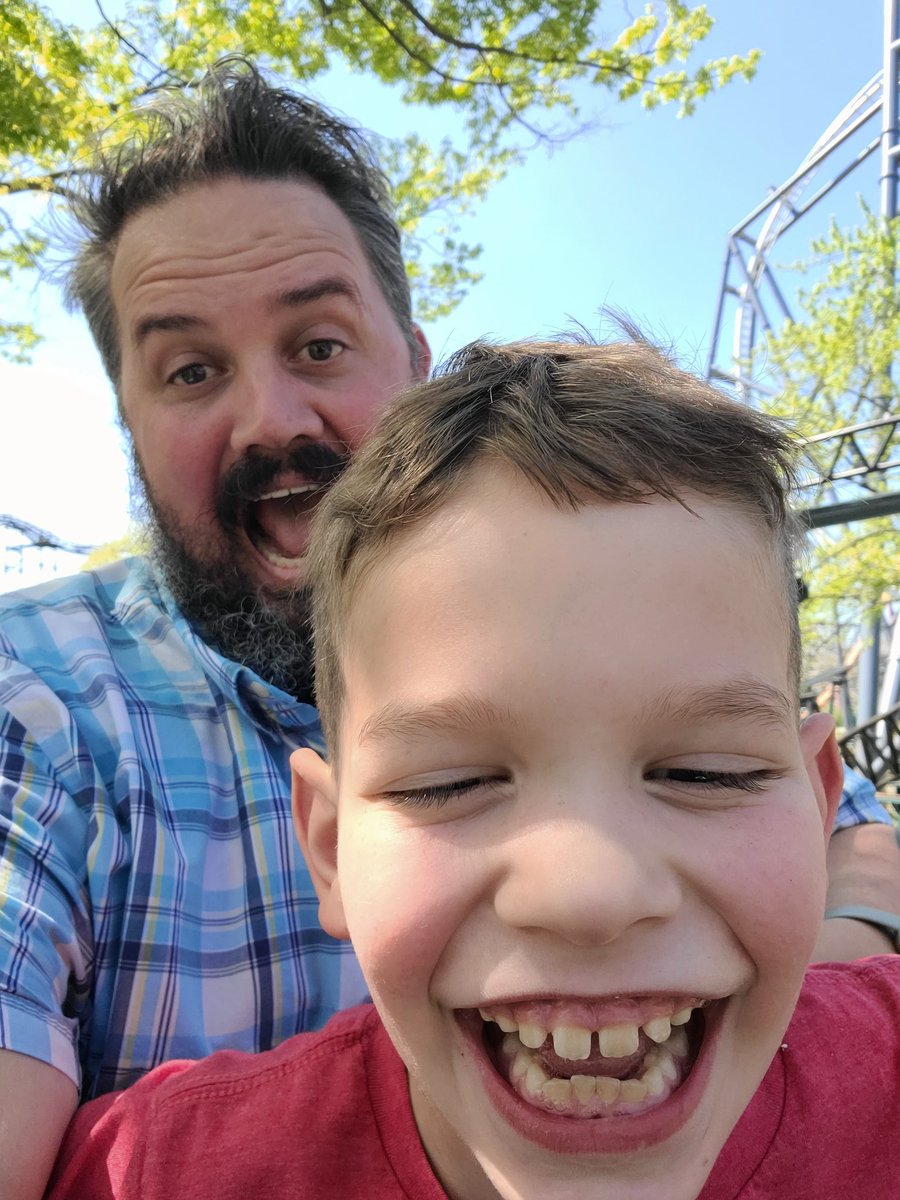 There's a saying that kids keep you young.  Cam def fits that description because he's our little adrenaline junky. #SixFlags #ThrillRides