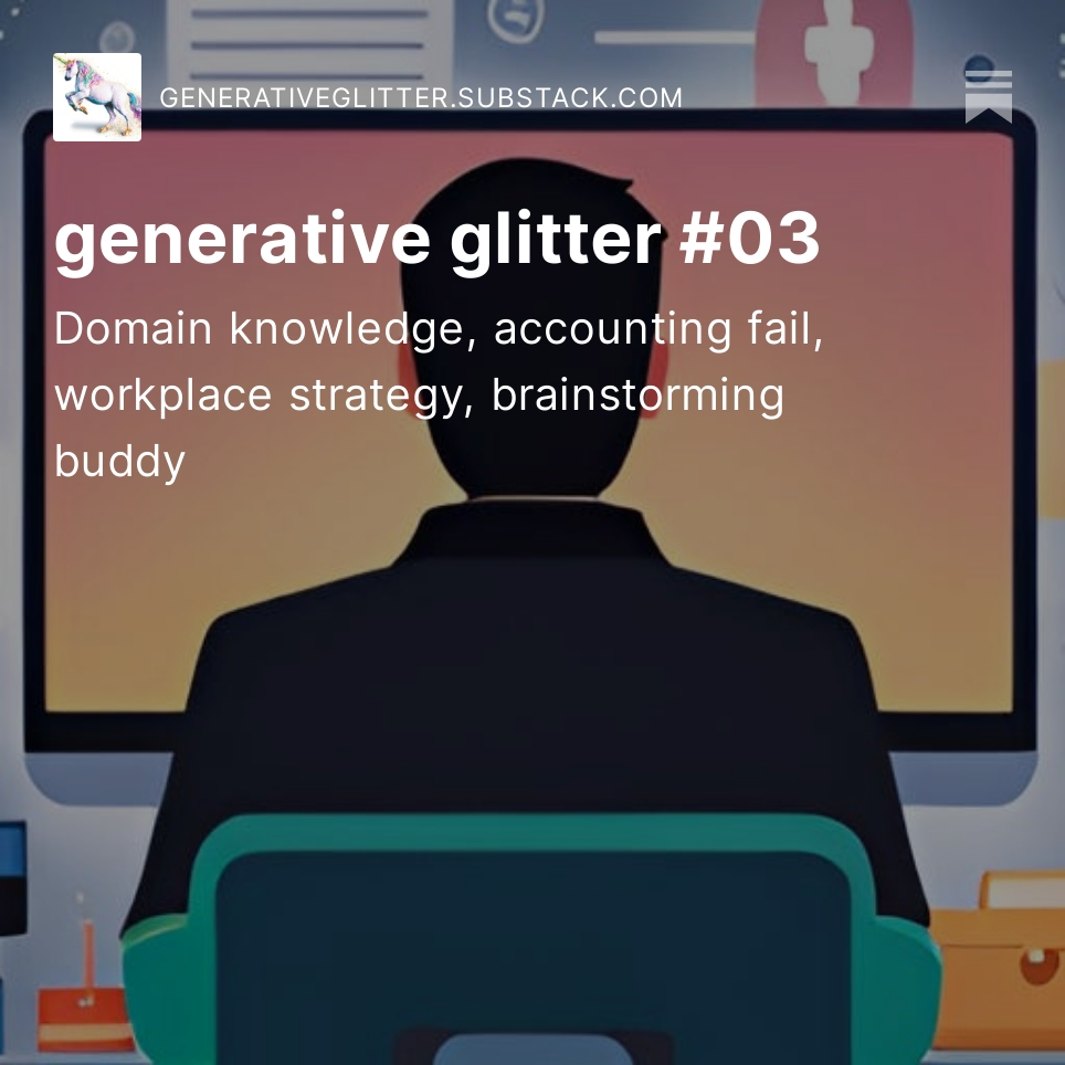 berdaniera's tweet photo. A new issue of generative glitter is out!

https://t.co/jriWQPtkHc

#AIatwork #generativeAI #GPT https://t.co/muTQF546e6