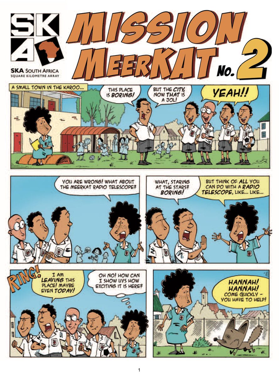 SKA_Africa's tweet image. Mission MeerKAT - The cartoon series explains how radio astronomy works and why this pathfinder telescope is being built in the Karoo

Download pdf from SARAO website
sarao.ac.za/outreach/missi…