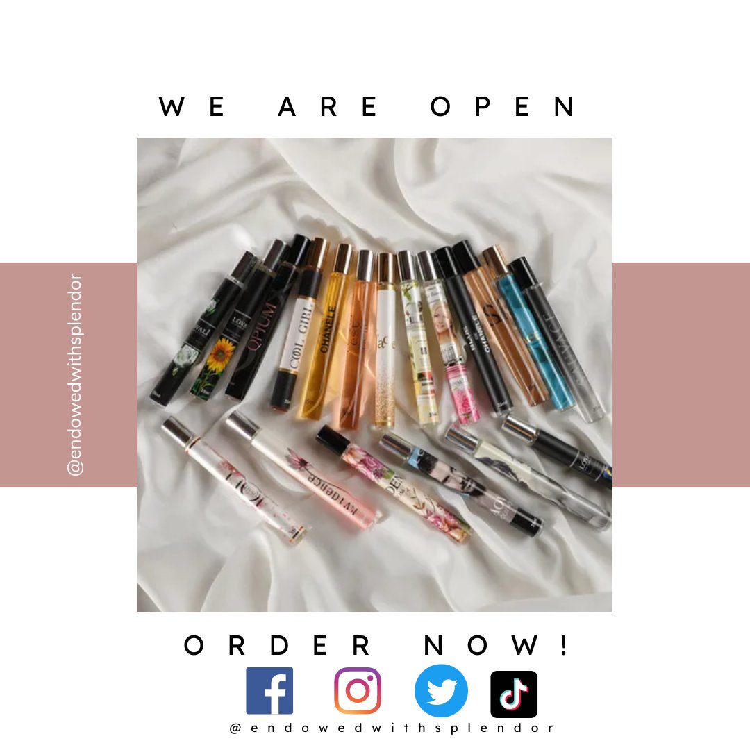 EWSCollection's tweet photo. Hey hey hey! We are open and ready to serve you!😙Feel fresh and smell great with our exquisite fragrances as you go through the day.🦋
Contact us for these affordable scents😉Link in bio👀 https://t.co/Nsit0tN7aZ