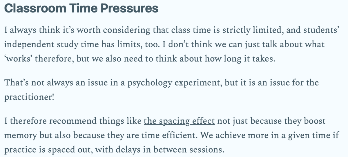 JW_Firth's tweet photo. It's funny. Totally forgot I'd made a fairly similar point about time costs in a newsletter that's scheduled for tomorrow morning (image). It doesn't address planning time as discussed by @Winero and @JonasLinderoth at #rEDHan, however – a great topic for a future post! #cogsci https://t.co/xHCCegnXh2