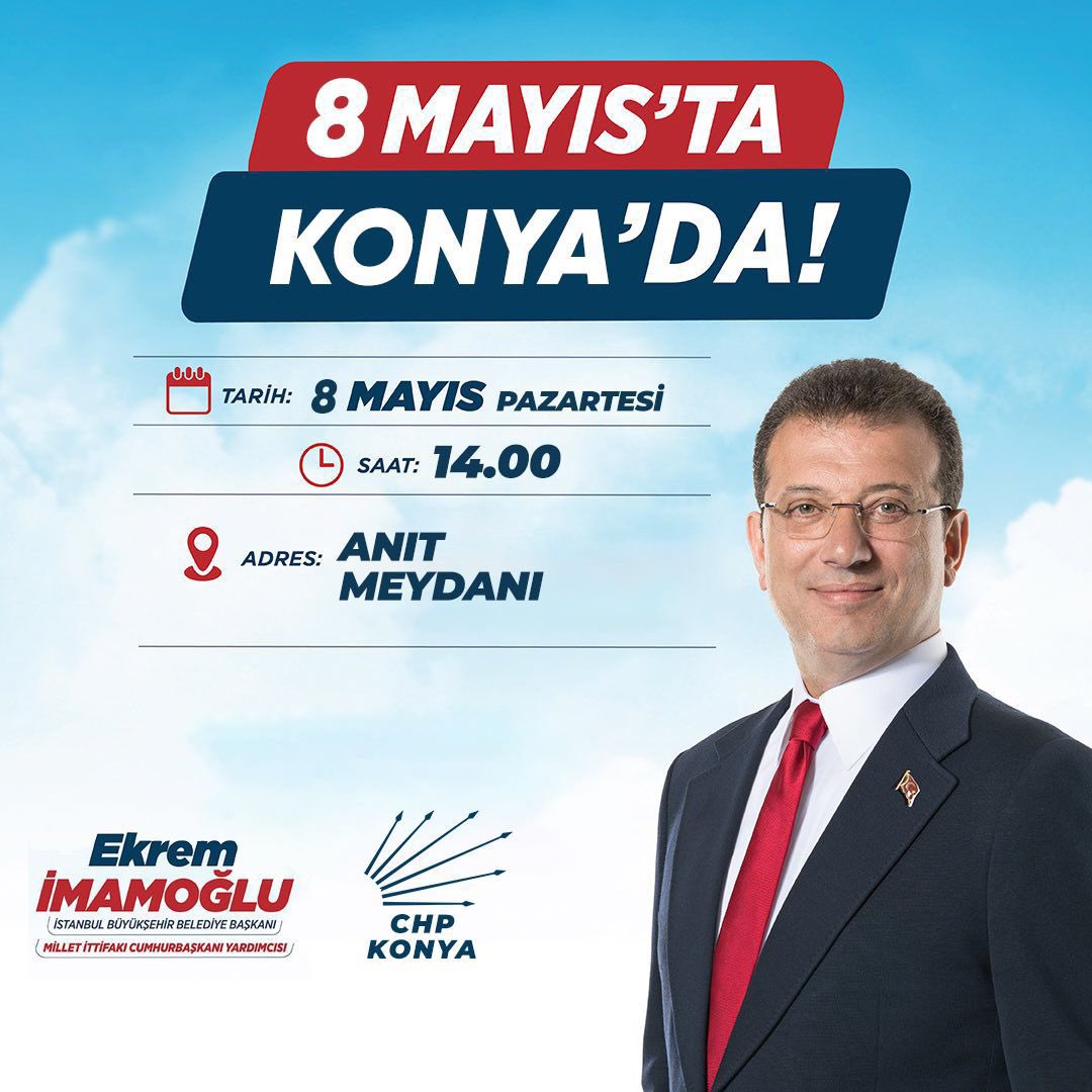 nevsinmengu's tweet photo. Yarın İmamoğlu’nun Konya mitingi var. Chp’liler kentte mitingin pankartlarının kesilip indirildiğini aktarıyor https://t.co/d94WWeJd0b