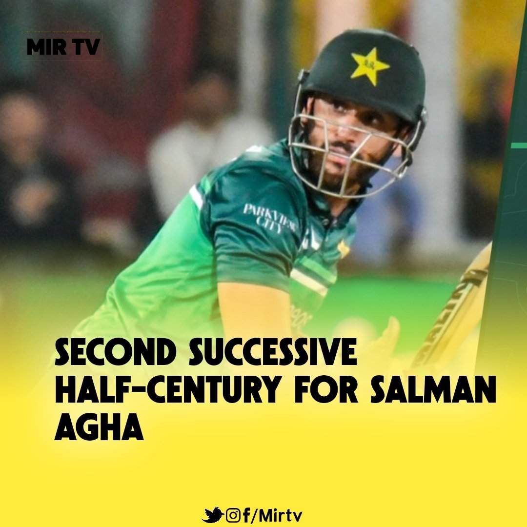 Second successive half-century for Salman Agha.

#PAKvsNZ #NZvPAK #PakistanCricket #themirtv