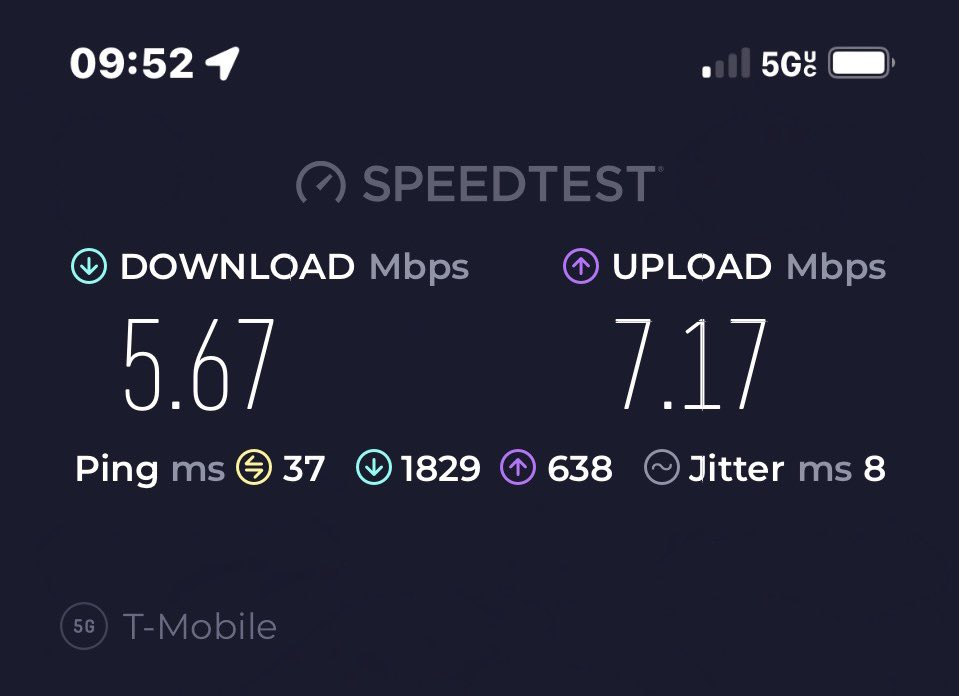 guywaters's tweet photo. @TMobile @TMobileHelp 5G ULTRA CONGESTED? https://t.co/YKL1ht2Lz3