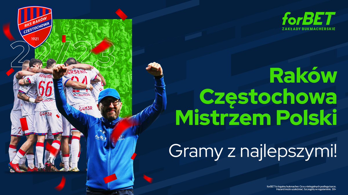 iforbetpl's tweet photo. To już oficjalnie ‼️
@Rakow1921 MISTRZEM POLSKI SEZONU 2022/23 👏👏👏

Gratulacje pany! 🤜🤛 https://t.co/tTfVf8SROA