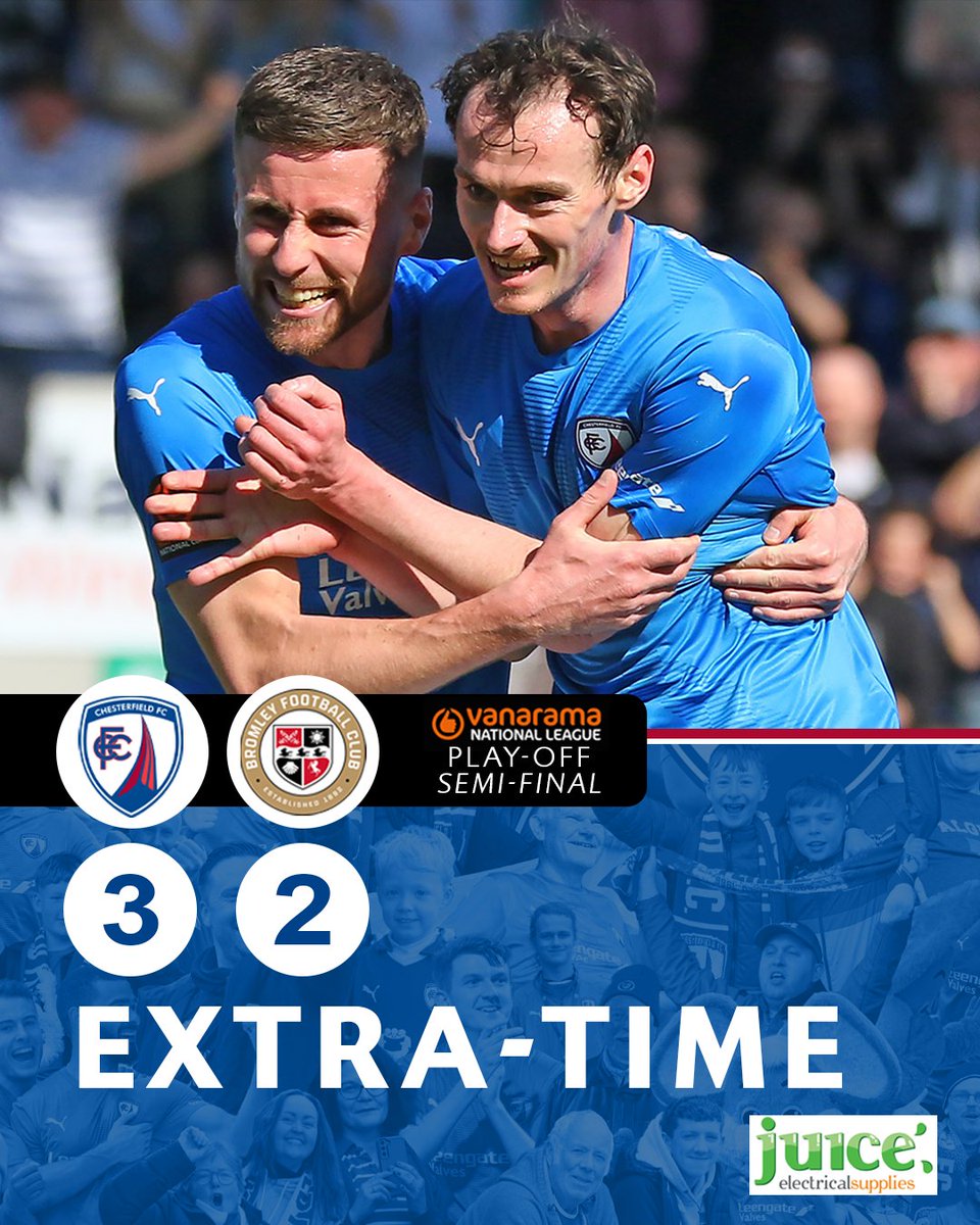 ChesterfieldFC's tweet photo. IT'S OVER!!!!!!!!!!! THE #SPIREITES ARE GOING TO WEMBLEY!!!!!!!!!!!!! https://t.co/VQs8zdSID8