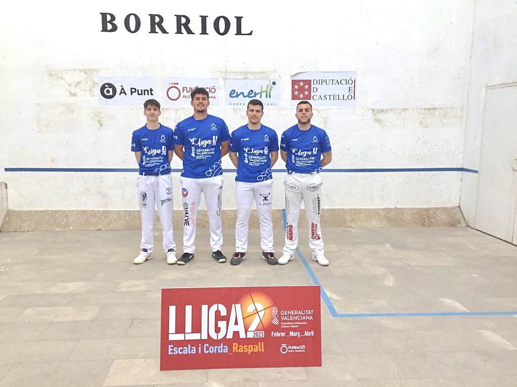 funpival's tweet photo. 📢 Resultat final de la Semifinal de la III Lliga2 al trinquet de l��� @ajuntborriol 

60🔴 Mario Ribarroja, Héctor, Javi Campos (f) Pau
25🔵 Adrián II, Hilari, Efren (f) Anfreu

#pilotaprofessional #lliga2 https://t.co/6OpglwA62E