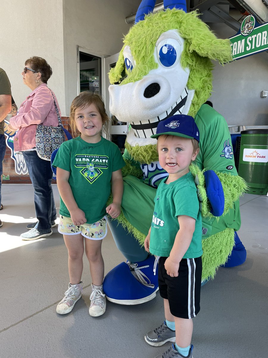 1st game of the season! So glad to be back at Dunkin Park!! #nogoatsnoglory