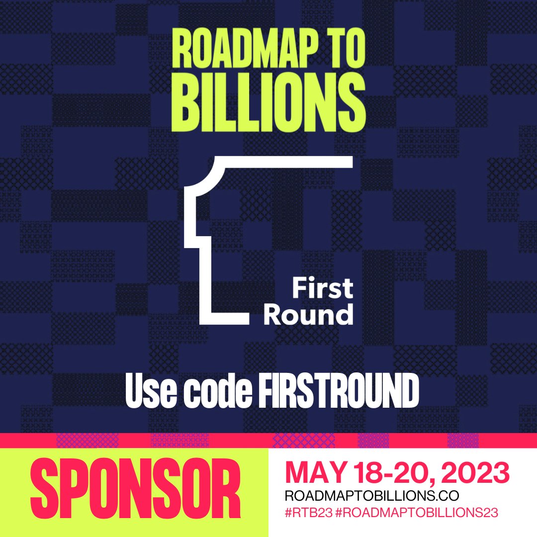 BWTalkTech's tweet photo. .@firstround wants to PAY IT FORWARD. They've committed to granting access to 10 founders and technologists to experience this year's Roadmap to Billions. Register with code FIRSTROUND. https://t.co/jTjVPFTcDZ
*Only applicable to new registrants - no refunds will be granted.* https://t.co/NOSuePAXrw