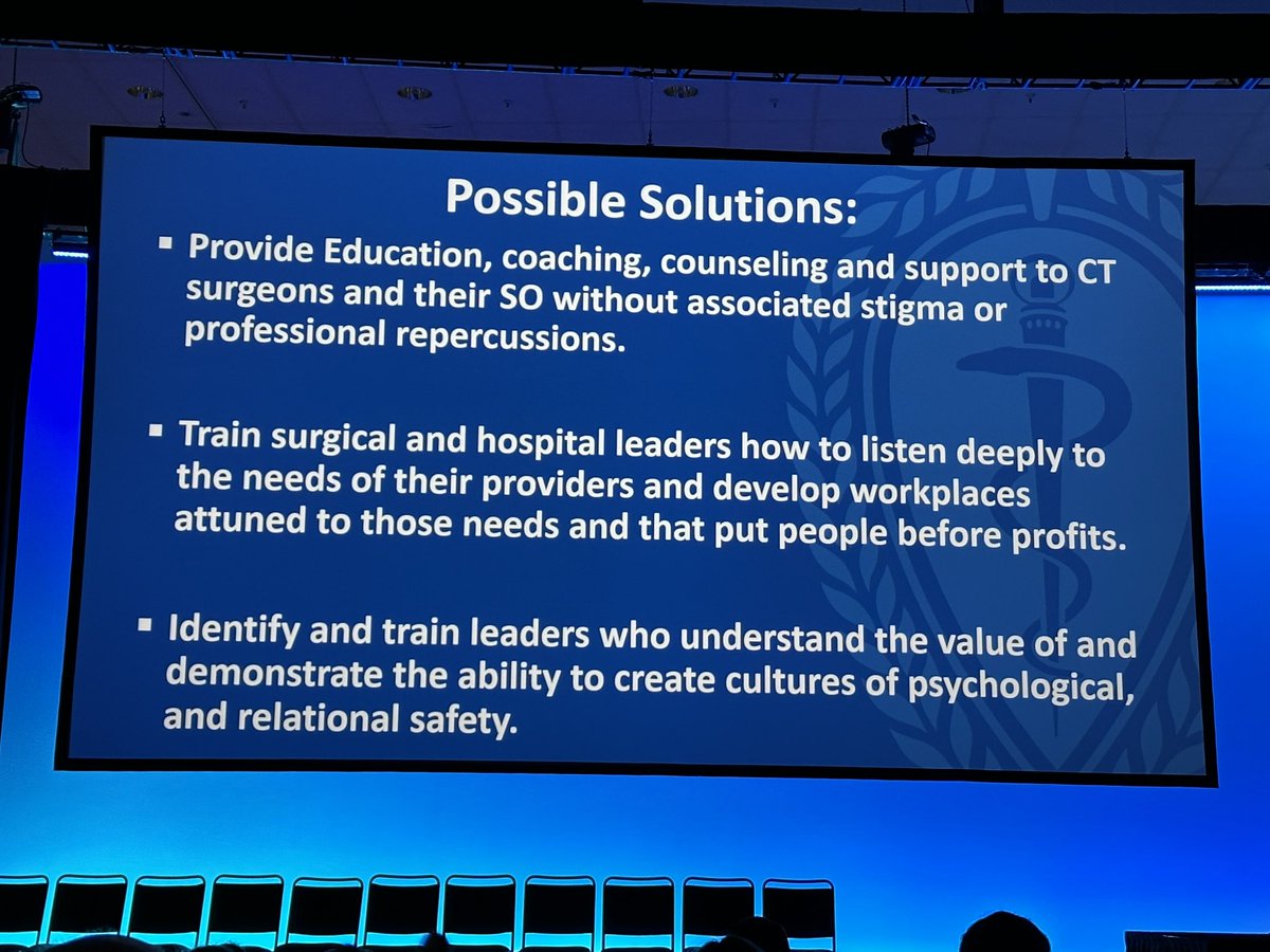 Powerful talk by Jamie Ungerleider in today’s plenary about the well-being of our spouses and families. 

We must do more to support vulnerable CT surgeons/families before they are in trouble. 

#AATS2033 <a href="/AATSHQ/">AATS</a>