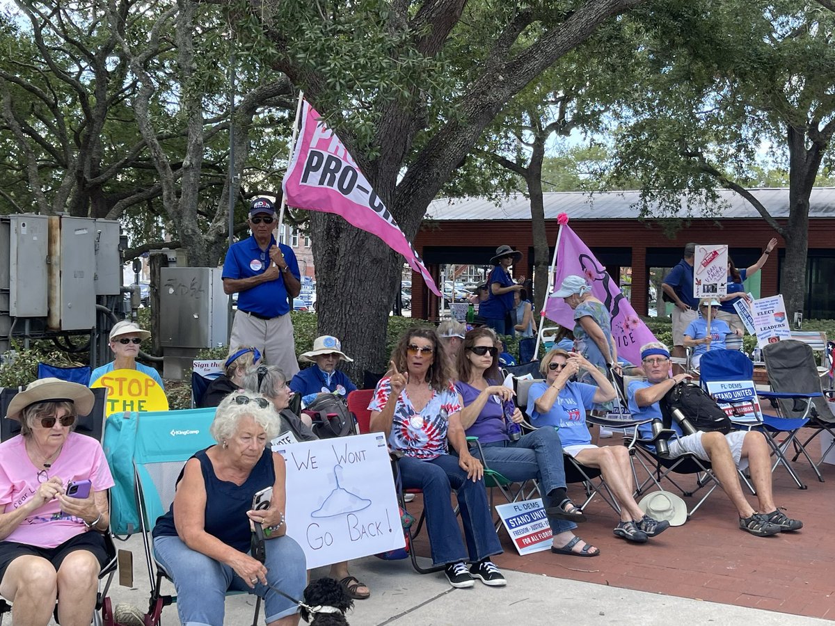 FlaDems's tweet image. Florida Democrats are sending @GovRonDeSantis and Florida Republicans a clear message that we are ready to fight for our rights. We #wontbackdown.  #standunited
