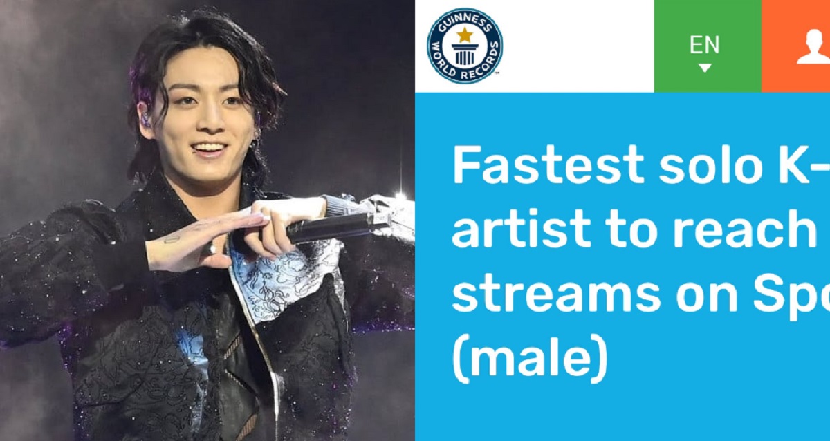 allkpop's tweet photo. #BTS #Jungkook makes the Guinness World Record as the fastest solo K-pop artist to reach 1 billion streams on Spotify 
https://t.co/srDwthq7Jy https://t.co/YOgVVtcg2v