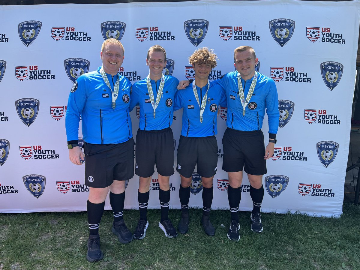 KSRefereePro's tweet photo. Congratulations to the 17U boys @KSYouthSoccer Presidents Cup final crew! #KSPresidentsCup #ClaimTheCup #KSProRef https://t.co/ZeF6L6aSh4