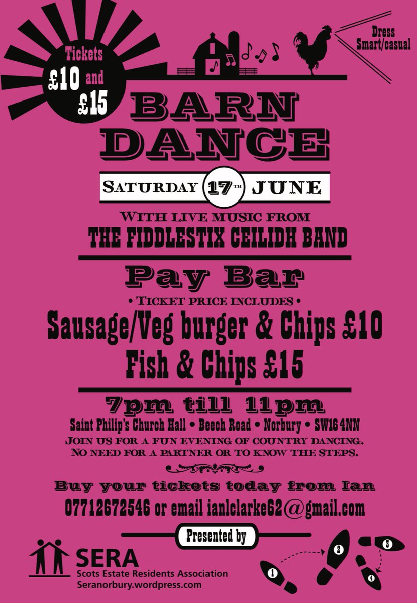 Get your dancing 🕺shoes ready, the Barn Dance is back - 17th June! 🤠 Book your tickets 🎟️ now! #linedancing #community #fishandchips @LoveNorburySW16 @Leila4Norbury @Litter3Norbury @NorburyParkLTC1 @NorburyHallPark @Norburymums @Norburyparklife @NorburyGreenRA