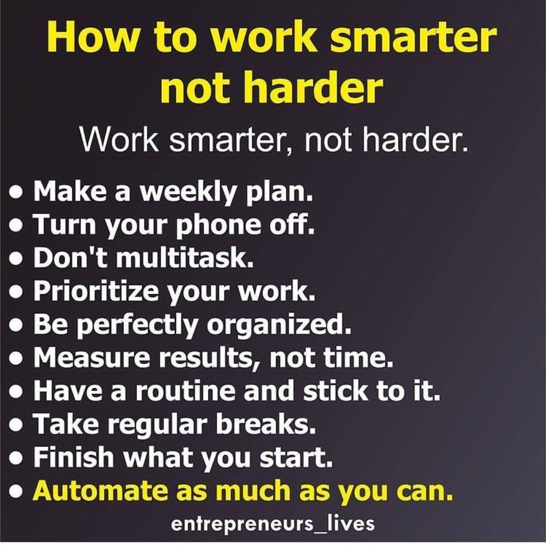 EnockDushimima1's tweet photo. How to work smarter, not harder. https://t.co/Hj5hZEH00M