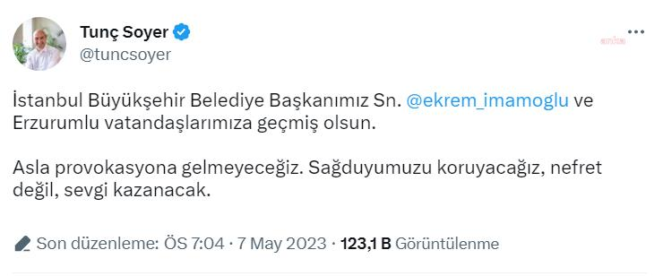 Soyer'den İBB Başkanı Ekrem İmamoğlu’na yönelik provokasyona tepki