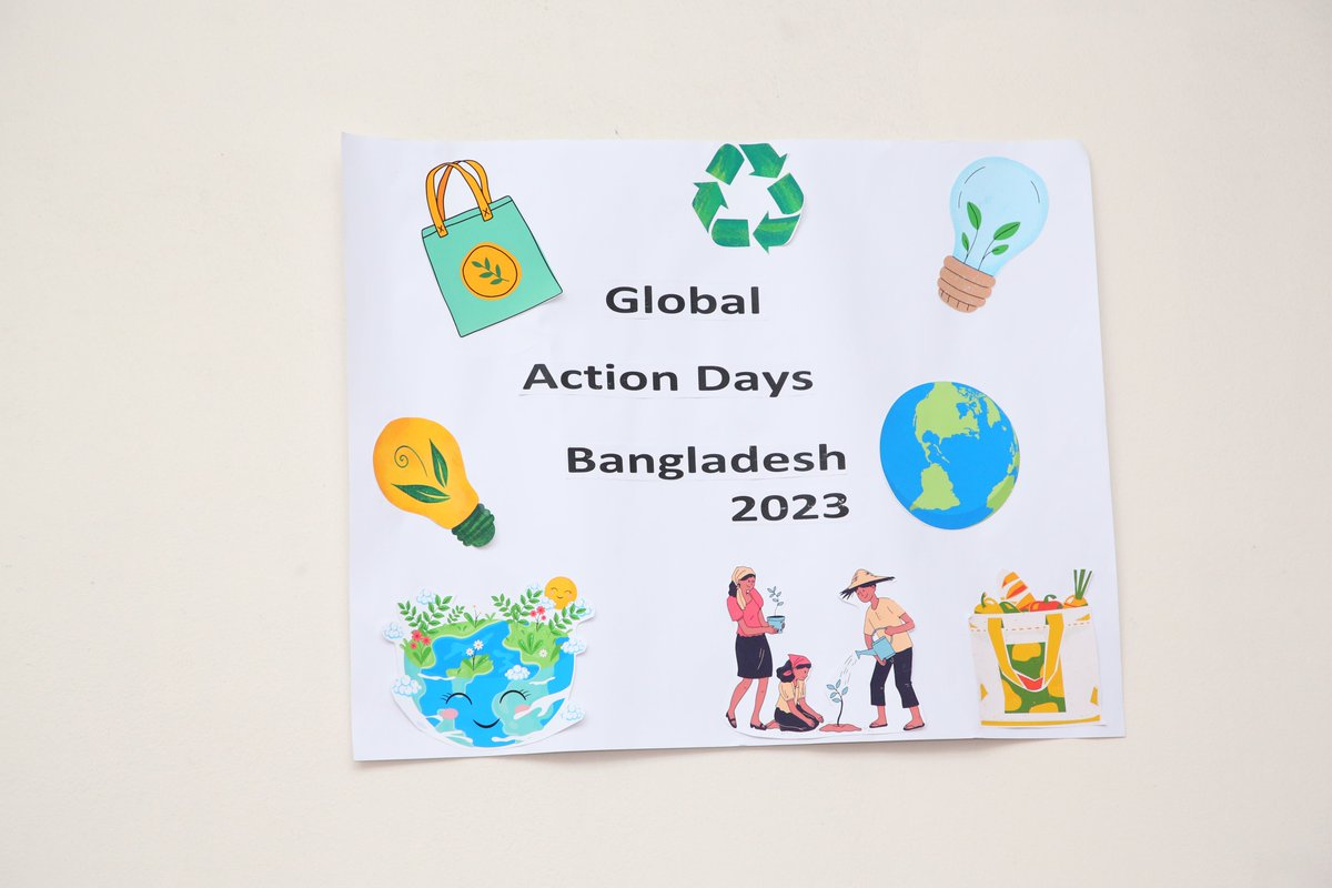 probhaaurora's tweet photo. Eco-friendly banner created by volunteers for the Global Action Days celebration. 

#fee_global #ecoschoolint #bangladesh #leafint #yreint #b7arblaplastic #feeglobal #GlobalActionDays #MyActionsMatter #LitterLessPlus #GAIA2030 #LitterLessCampaign #5rs #GADS #Bangladesh https://t.co/G2KkEgB63U