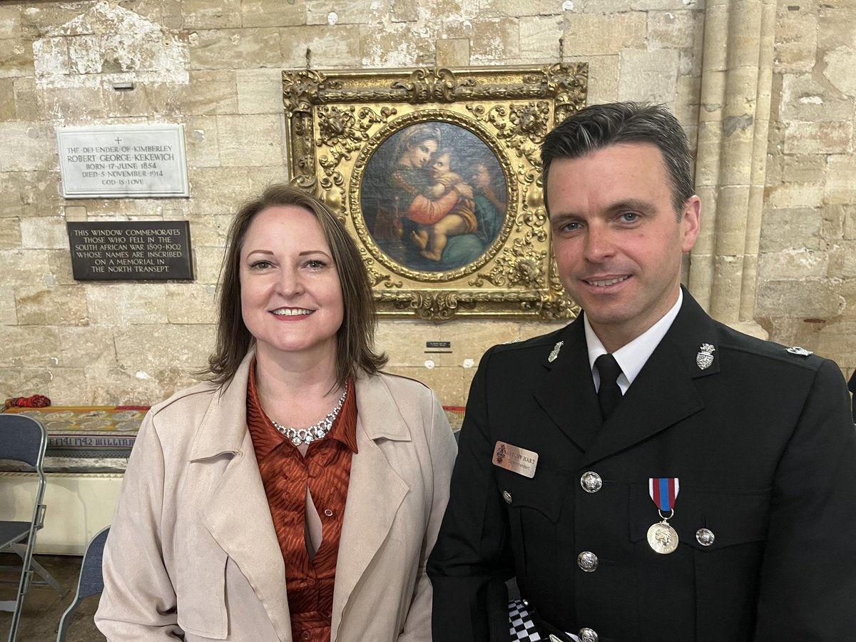 AlisonHernandez's tweet photo. Lovely choral evensong @ExeterCathedral with High Sheriffs current and former, the  @LLofDevon , Lords and Ladies, Captain @DartmouthBRNC and Supt Anthony Hart representing @DC_Police #Coronation #Celebration https://t.co/GocjuBiO5h