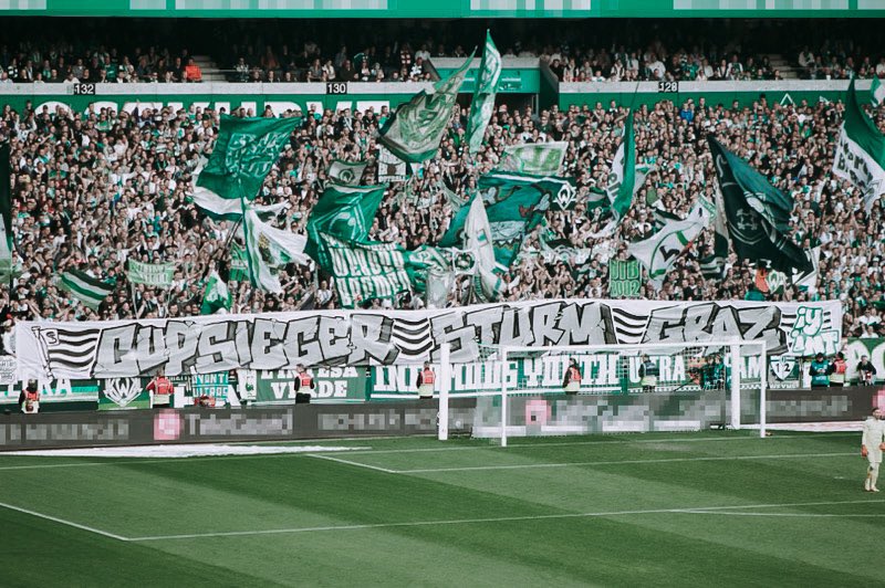 Danke an die Weser! 💚 <a href="/werderbremen/">SV Werder Bremen</a> 🤝 <a href="/SKSturm/">SK Sturm Graz</a> #sturmgraz #werder #Cupsieger2023