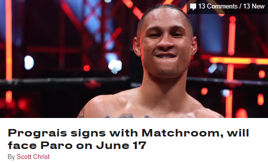 j_sparks101's tweet image. What do the #ozboxing fans think of this matchup? I though Paro going the WBO route was a good way to ease into world title level fights, but going straight to Prograis is tough ask. Wish him all the best with it and respect his desire to fight the best.