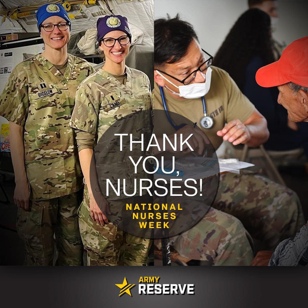 USArmyReserve's tweet photo. It's #NationalNursesWeek
Thank you to all of our military nurses--both past &amp; present. https://t.co/TWxKDzcBmA